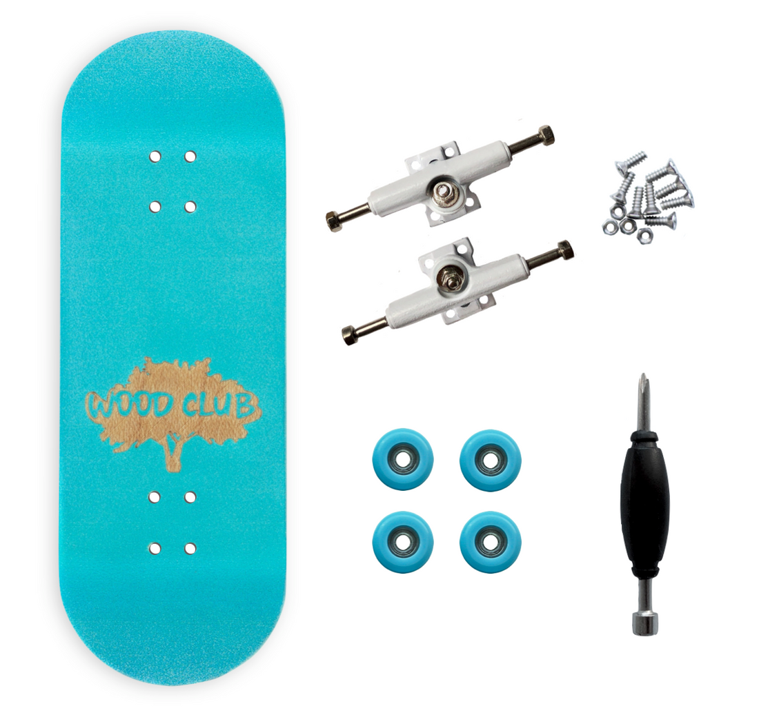WoodClub Wooden Fingerboard 32mm - Light Blue