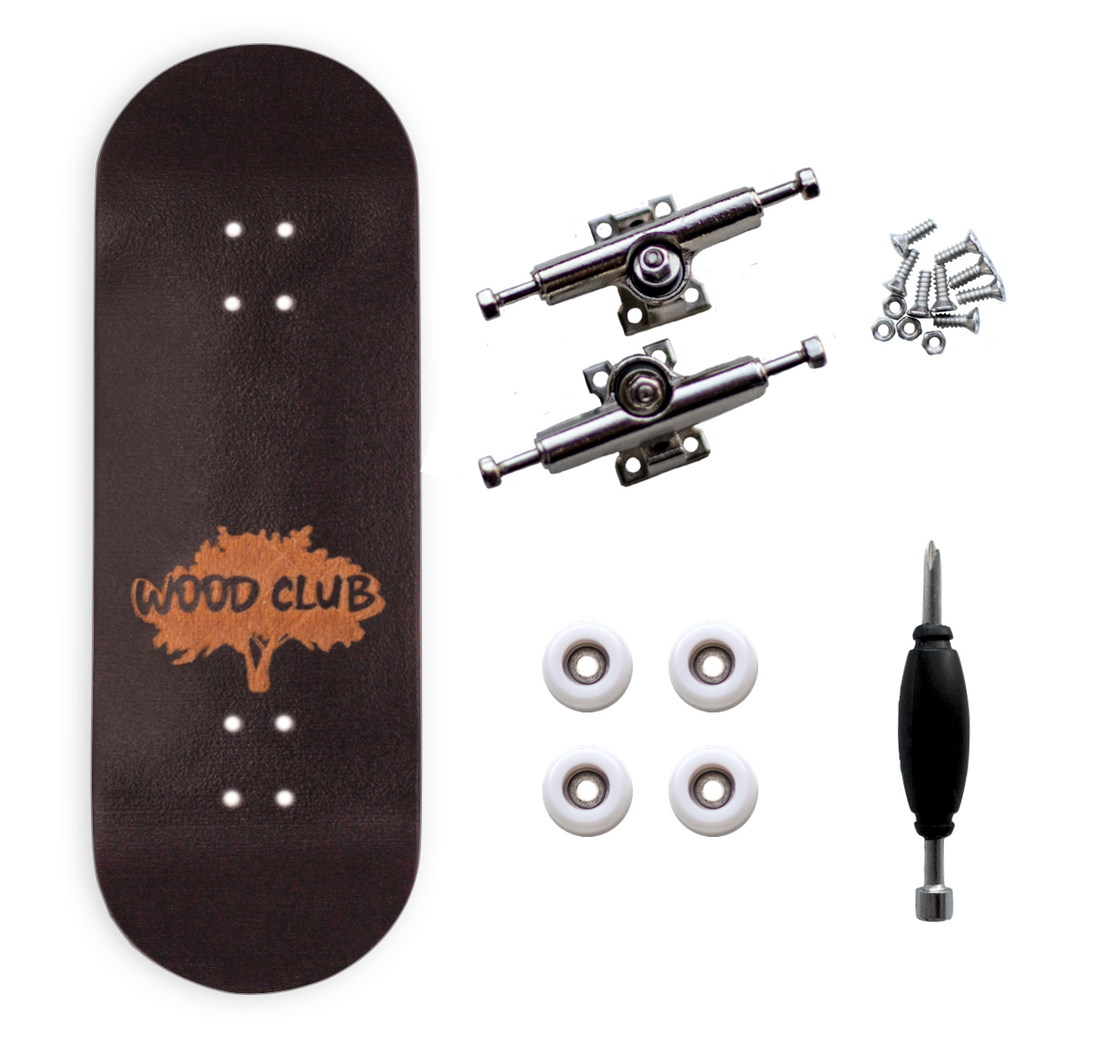 WoodClub Fingerboard Aus Holz 32mm - Schwarz