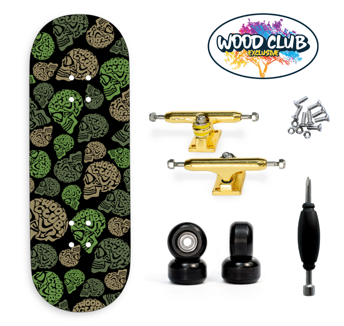 WoodClub EXCLUSIVE Fingerboard 34mm - "CAMO SKULLS"