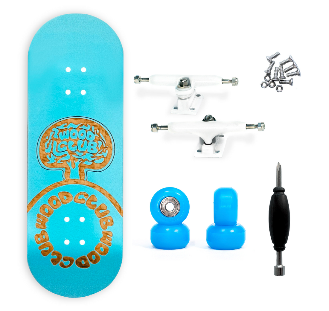 WoodClub Wooden Fingerboard 34mm - Light Blue