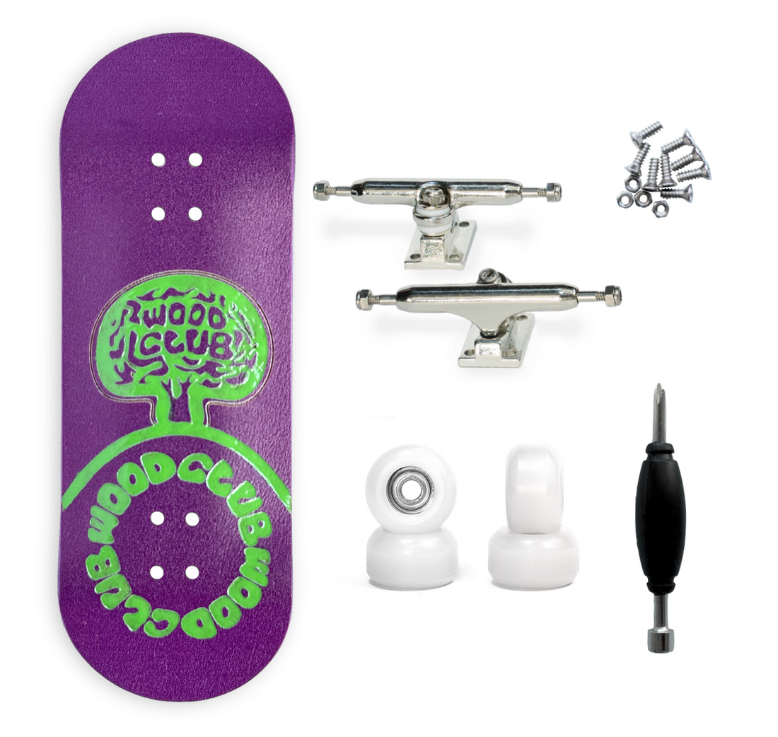 WoodClub Wooden Fingerboard 34mm - "Purple Pop"