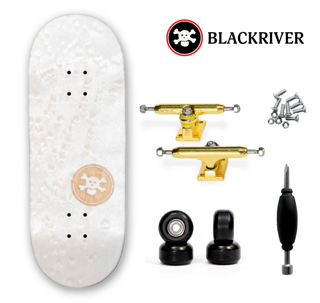 Blackriver Fingerboard 32mm - "BR Mini Logo" Wide White