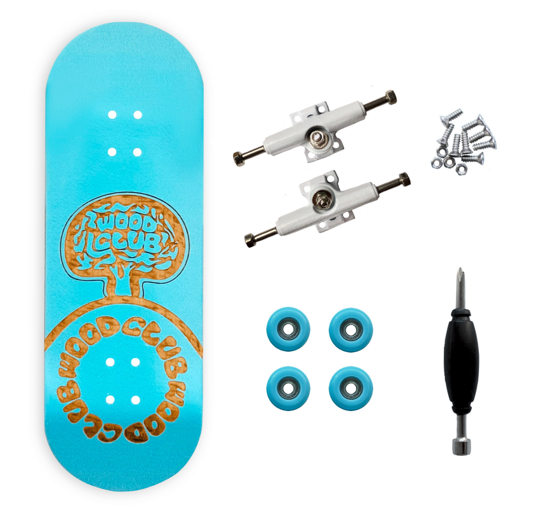 WoodClub Wooden Fingerboard 32mm - Light Blue