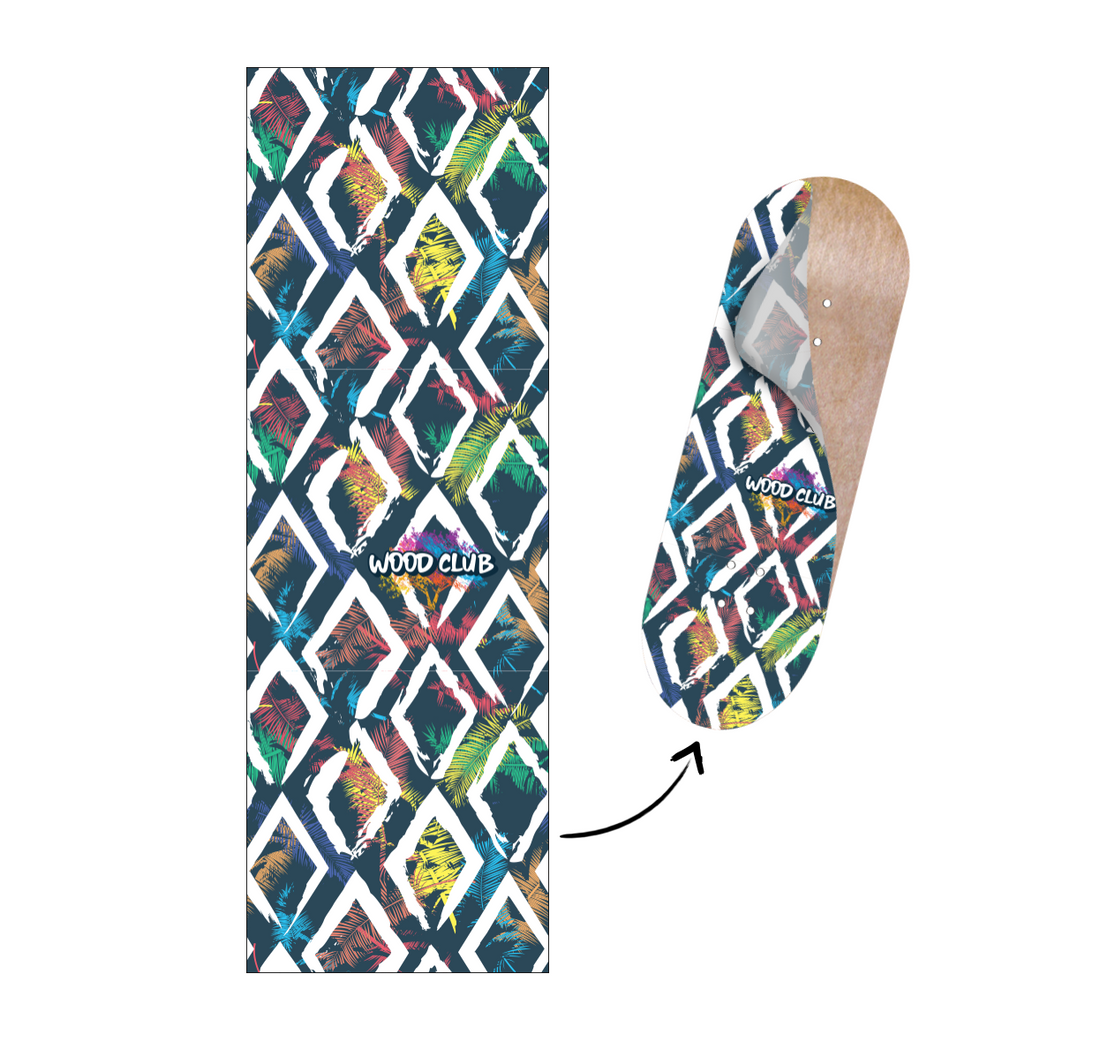 WoodClub Graphic Deck Wrap - "PALMS" - Wooden Fingerboards