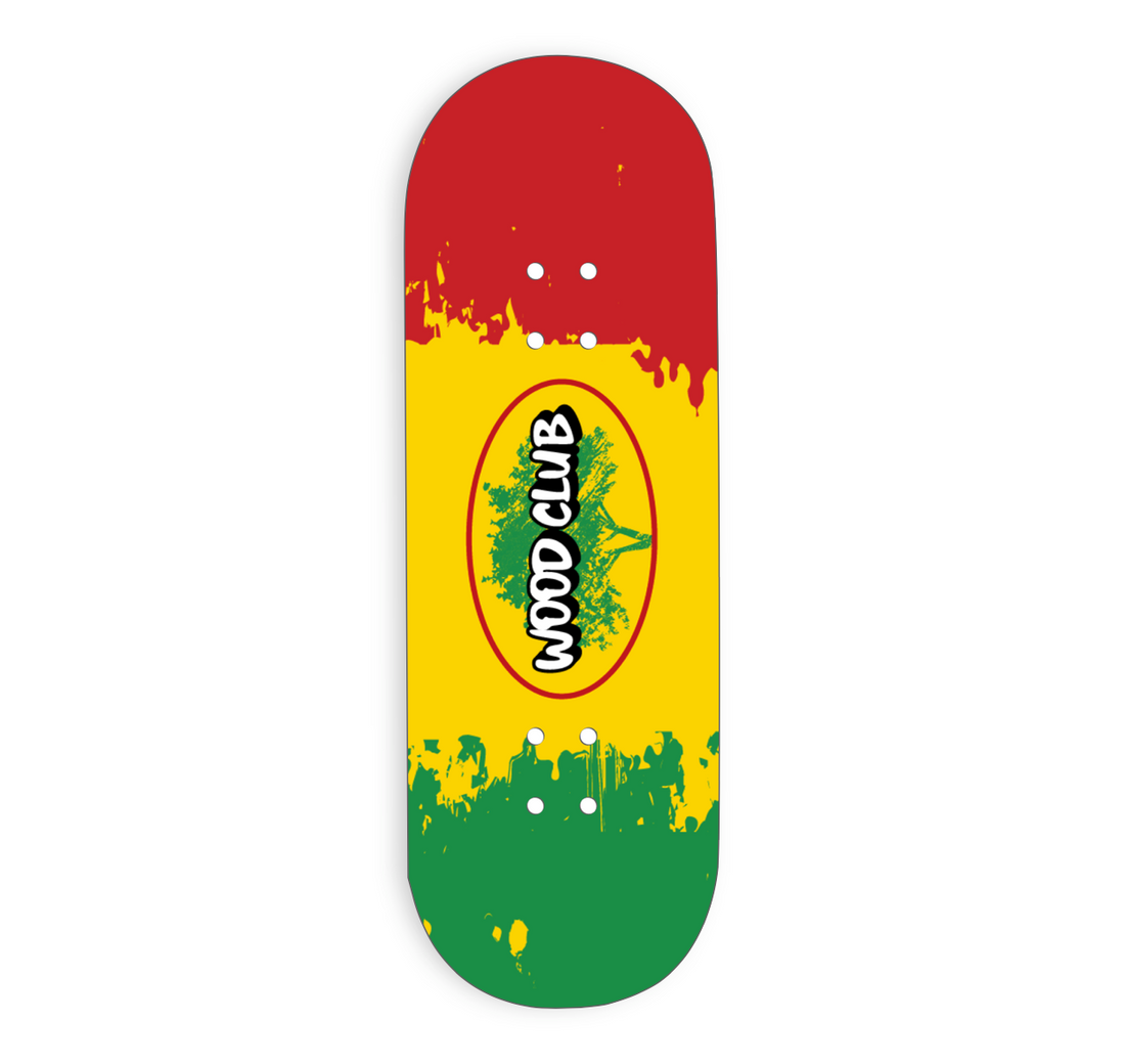 WoodClub EXCLUSIVE Wooden deck 32 mm - "RASTA" - Wooden Fingerboards