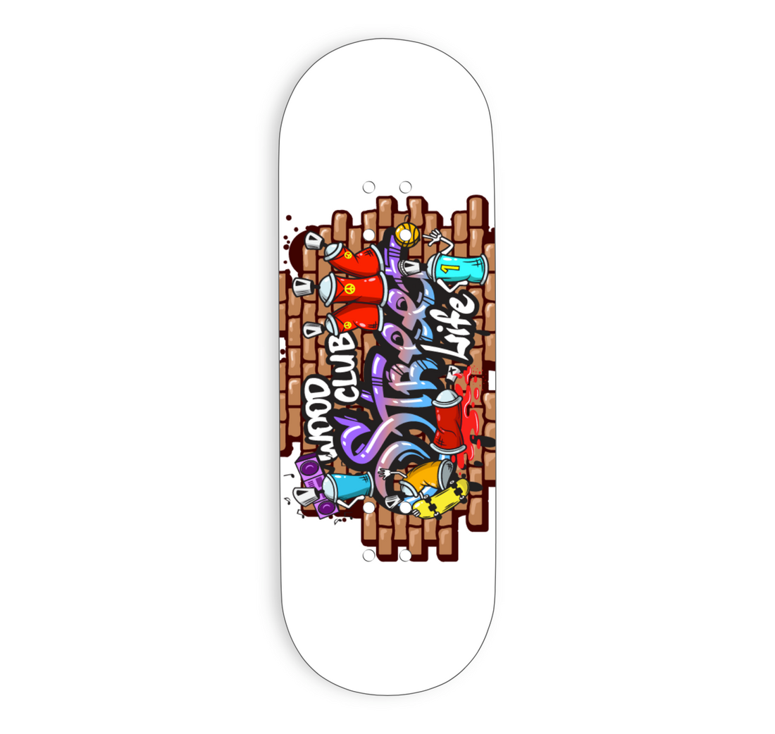 WoodClub EXCLUSIVE Wooden deck 32 mm - "GRAFFITI" - Wooden Fingerboards