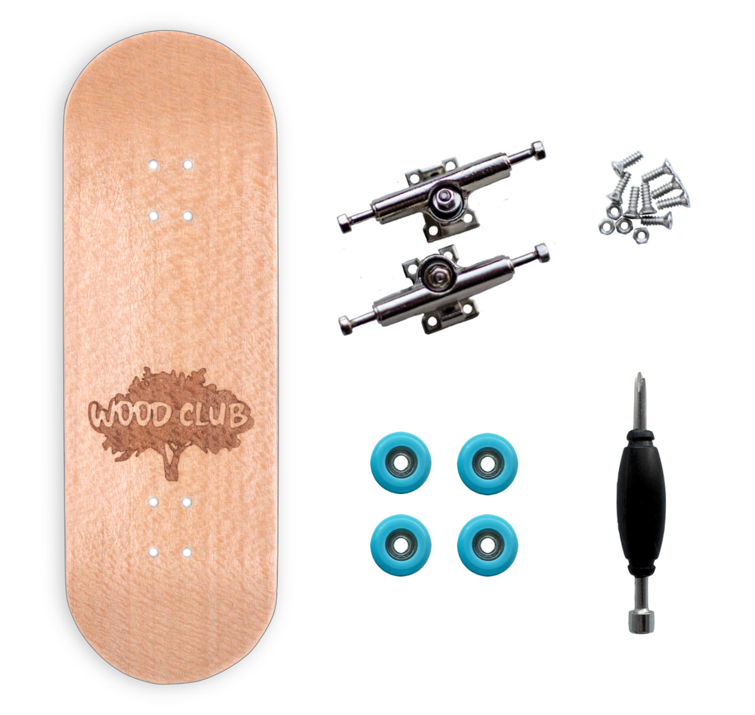 WoodClub Wooden Fingerboard 29mm - Light blue